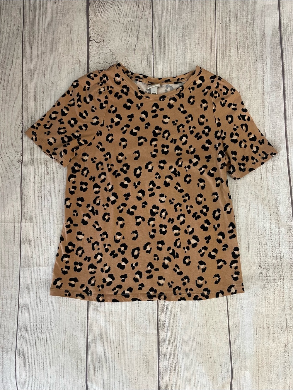A New Day Women’s Leopard Print Short Sleeve T Shirt Top Size Small - Picture 4 of 8